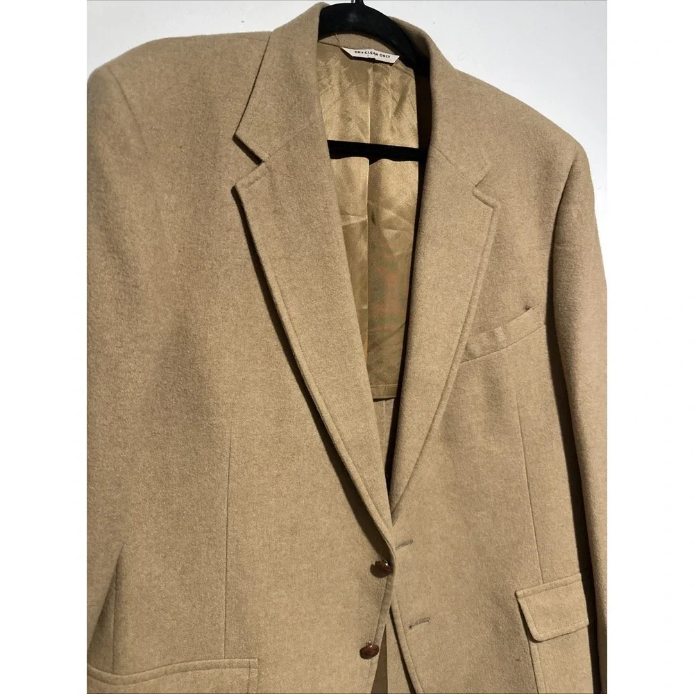 Vintage Camel Hair Sport Coat Blazer‎ Size XL 70s Beige Ultra Soft Made USA